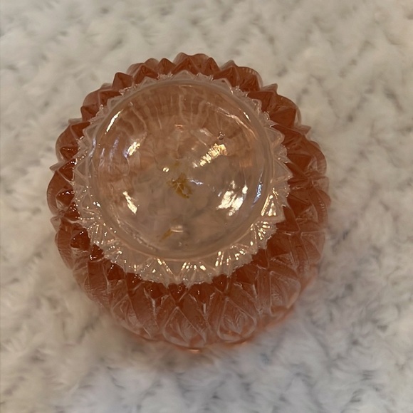 Vintage Pink Elegant Cut Glass Votive Candle Holder - Picture 3 of 4